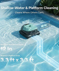 Sora 10 Cordless Pool Vacuum Robot for Inground and Above Ground Pools, 6800 GPH Suction, Mint Green in pool