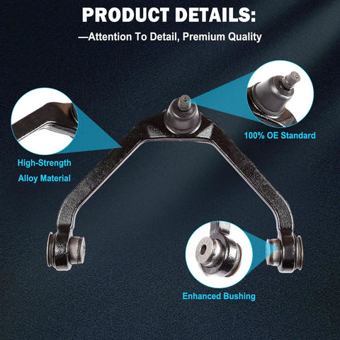 10Pcs Front Upper Control Arm And Ball Joint Kit For Ford Explorer 1995-2001, Explorer Sport Trac 2001-2005, Ranger 1998-2011, Mazda B2500 B3000 B4000 1998-2005, Mercury Mountaineer 1997-2001; alloy arm with OE ball joint