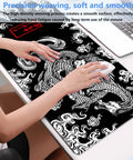 Extra Large Black And White Gaming Mouse Pad For Pro Setups Extended 31.5 By 15.7 Inches Desk Mat With Stitched Edges Non Slip Desk Protector Fits Full Keyboard And Gaming Gear