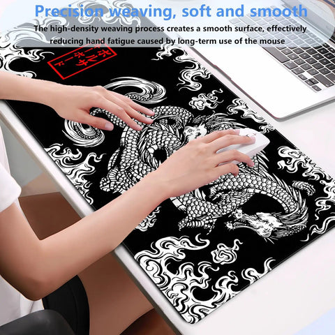 Extra Large Black And White Gaming Mouse Pad For Pro Setups Extended 31.5 By 15.7 Inches Desk Mat With Stitched Edges Non Slip Desk Protector Fits Full Keyboard And Gaming Gear