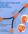 Hefty Dryer To EV Y Splitter Cord 30 Amp Male Dropping Down To Dual 30 Amp Female Nema Jacks, 36.22 inch length.