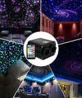 Dual Color 20W Twinkle Starlight Headliner Kit With 1300 Fiber Optic Strands, app control and remote for car and home decor.