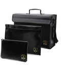 Fireproof Document And Money Bag Set, 3 Piece Padded Pouches With Wrap Around Zipper, black with ergonomic handles