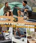 Heavy Duty 300W Adjustable DC Voltage Regulator With XT60 Output 2 To 30V Range And 5 Presets Powers DeWalt 18V And 20V Batteries Includes USB C 140W USB A 18W Wireless 15W Charger And LCD Display Battery Not Included powering multiple devices outdoors and indoors