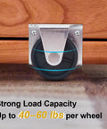 2 Inch Low Profile Caster Wheels For Trundle Bed, Cabinet Roll Out Bed, And Drawer With Screws 4 Pack visible under furniture