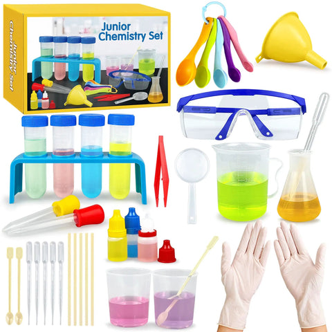 Hands On Lab Science Kit For Kids With 33 Pieces Of Beakers And Test Tubes, Fun Chemistry Experiments