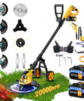 4-In-1 Cordless Weed Wacker With Wheel No Cords Needed 12-Inch Cutting 20000 RPM Brushless Electric Weed Eater and accessories