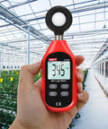 Pro Grade Light Meter For Photographers And DIYers, Digital Illuminance Meter With A Backlit LCD, Fast 0.5 Second Sampling, Reads Lux Or FC From Zero To 199,900 Lux And Up To 18,500 FC, Compact And Easy To Use, handheld in greenhouse