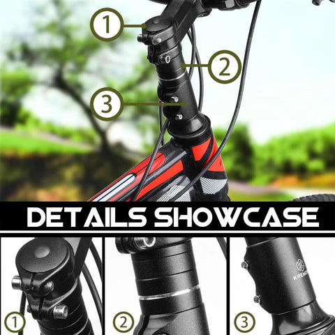 Bike Stem Riser Extender Aluminum Alloy Fork Stem Adapter for MTB Mountain Road BMX Bikes; close-up on handlebars 115mm