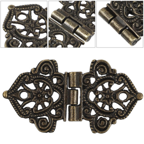 Antique Zinc Alloy Butterfly Hinges Set, 10 Pieces Miniature Furniture Hinges For Wooden Boxes And Cabinets, ornate detail