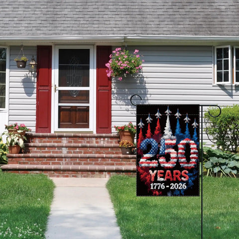 Garden Flag 1776 to 2026 250th Anniversary Patriotic Decor Double Sided 12 By 18 Inch Waterproof American Flag front yard display