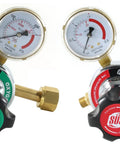 Oxygen And Acetylene Regulators Combo For Oxy Fuel Welding And Cutting, 25HX Series with forged brass bodies and UV resistant knobs.