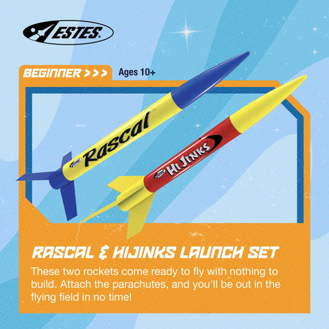 Rascal And Hijinks Prebuilt Rocket Launch Set For Beginners No Assembly Required Includes Launch Pad System Two Ready To Fly Model Rockets