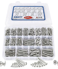600-Piece Stainless Steel Wood Screws Set With 18 Sizes From 4 To 12, 3/8 Inch To 1-1/2 Inch, Phillips Pan And Flat Heads, Self-Tapping Coarse Threads, Assorted Wood Screws For DIY, Home Improvement, Cabinetry, And General Projects in divided organizer