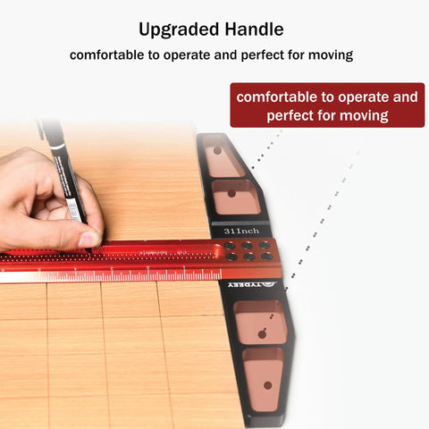 Pro Grade Aluminum T Square Ruler For Woodworking And Carpentry Precision 31 Inch T Type Layout Tool With Scriber in use