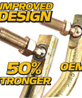 Adjustable LH RH Steering Drag Link Set Fits 436884 436885 532436884 532436885 583513301 583513401 For Lawn Tractors And Outdoor Power Gear With 4130 Steel Zinc Coating 360 Degree Crimp 50 Percent Stronger Includes 2 Sector Gear Caps, zinc steering drag links