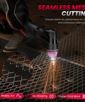 Pilot Arc Plasma Cutter 50A Dual Voltage 110 To 220V With LED Display And Air Sensor showing mesh cutting capabilities