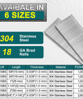 Tough As Nails 304 Stainless Steel Brad Nails 5/8 Inch 18 Gauge corrosion resistant options in six sizes and specifications.
