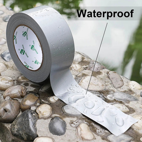 Heavy Duty Duct Tape 2 Pack 9 Mil Thick 2 Inch By 30 Yards Waterproof No Residue Flexible Repair Tape shown on wet rocks