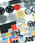 MaleKo Tech Gears And Axles Set Over 120 Pieces For MOC Car Building Blocks Accessories with wheels, pins, and gearboxes