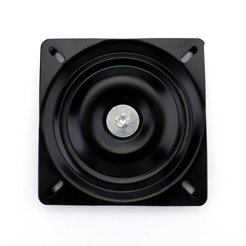 Heavy Duty 7 Inch Bar Stool Swivel Plate Replacement Seat Base In Black With Full Ball Bearing Steel Construction For Durable Kitchen And Bar Stools For Quick Fit, top view