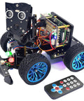 Hands-On Mars Rover PiCar-B Smart Car Kit For Raspberry Pi Series 5, 4B, 3B, 3B Plus Kid-Friendly With Obstacle Avoidance, Line Tracking, Light Tracing, Camera, Voice Commands, Python Coding, And A 309-Page PDF Tutorial robot car with remote