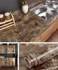 Marble Countertop Contact Paper Peel And Stick Vinyl Wrap Fifteen Point Eight By Three Hundred Ninety Four Inches Waterproof Self Adhesive Renter Friendly Kitchen Wallpaper Desk And Table Cover For Easy Do It Yourself Makeover on kitchen surfaces