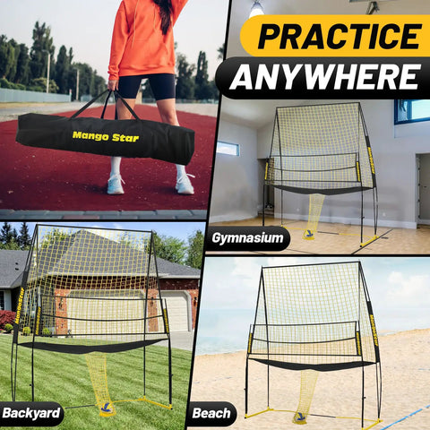 Adjustable Volleyball Net System For Backyard Practice With Freely Height-Adjustable From 6.5 To 8 Feet setup in various locations.