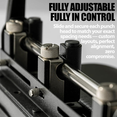 Adjustable 2 Or 3 Hole Punch For Home Office Use 32 Sheet Capacity Dual Hole Settings Built In Paper Guide Ergonomic Handles