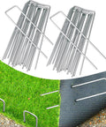 100 Pack 6 Inch Garden Stakes Galvanized Landscape Staples For Weed Barrier Fabric Heavy Duty Sod Pins Securing Pegs Ground