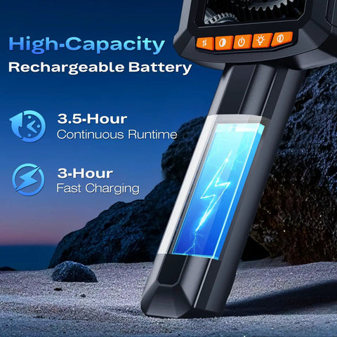 High-capacity rechargeable battery of Handheld Endoscope Camera With Light 2.8 Inch IPS Screen IP67 Waterproof Borescope