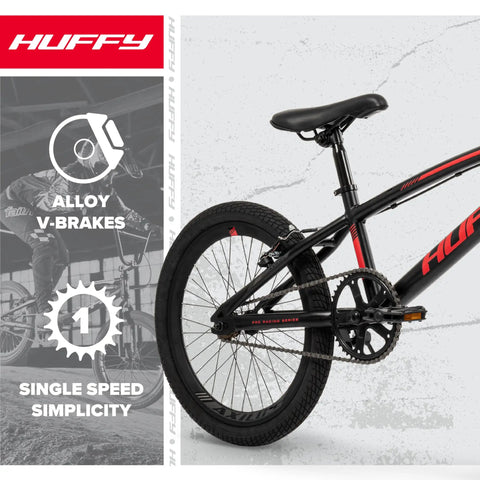 Axilus Kids BMX Bike For Intermediate Riders With 20 Inch Wheels, Sturdy Steel Frame, Single Speed Gearing, Alloy V-Brakes