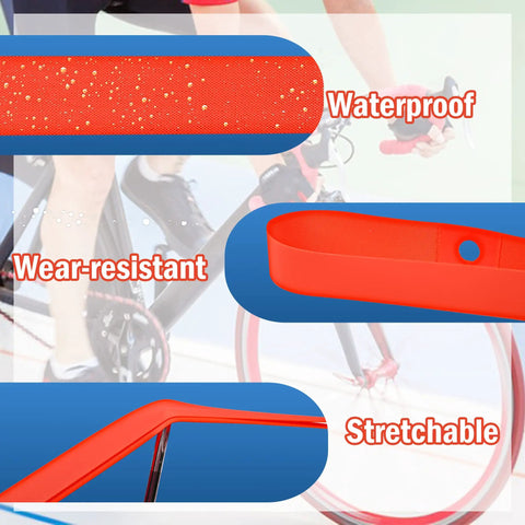 12 Pack Bicycle Rim Liner Strips Nylon 20mm Tape for 29 Inch 700C 26 Inch Mountain and Road Bikes, showing features.