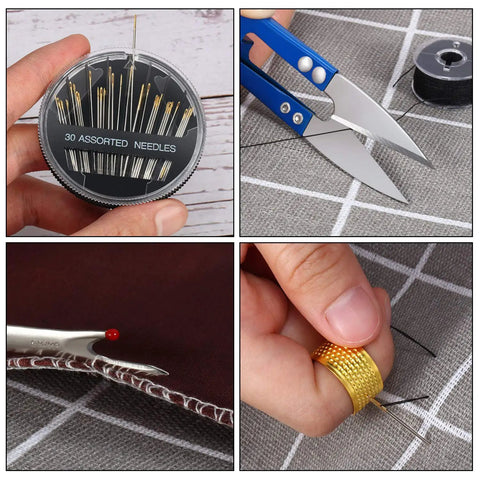 Must Have 46 Piece Sewing Tools Kit With 9 Automatic Needle Threading Devices 30 Self Threading Needles 3 Seam Rippers