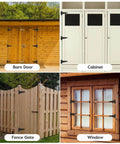 Barn doors, cabinets, fence gates, and windows with 10 Inch T Strap Heavy Duty Shed Door Hinges Black With Screws Durable Iron Gate Hinges