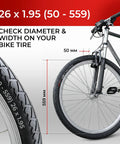 Pair Of 26x1.95 Bike Tires With 3mm Anti-Puncture Kevlar Layer And Inner Tubes, 50-559 Slick City Foldable MTB Tires For Electric, City, Road, Hybrid, Commuter Bikes, 30 TPI, shown on 26-inch wheel