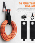 Kickass Heavy Duty Garage Storage Hooks 20 Piece Wall Organization Kit For Hanging Bikes Ladders Garden Tools Ropes Cord Organizers Absolute Zero Sweat Install, featuring orange cable and durable straps.