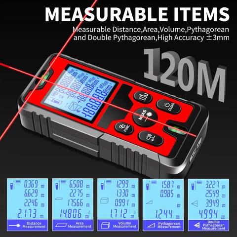 Heavy Duty Digital Laser Distance Meter With Rechargeable Battery And Crisp Display For Quick Square Footage And Volume Tracking Straightforward Use Lets Builders And Diy Crews Nail Every Project Without The Fuss