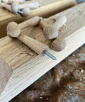 3 Inch Oak Hardwood Shaker Pegs With Screw On Hanger Bolt For Hanging Arts And Crafts DIY Woodworking, unfinished, 10 pack