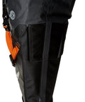 Waterproof Bike Seat Pack Large 8 To 16 Liter Roll Top Saddle Bag with Reflective 3M Strips, side view, fits carbon seat posts.