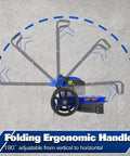 Workhorse Heavy Duty Walk Behind Gas String Trimmer with folding ergonomic handle adjustment display