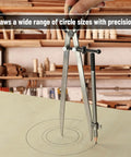 Professional All Metal Drafting Compass With Lockable Slider And Pencil Holder Slick Divider Tool built rock solid, drawing circles.