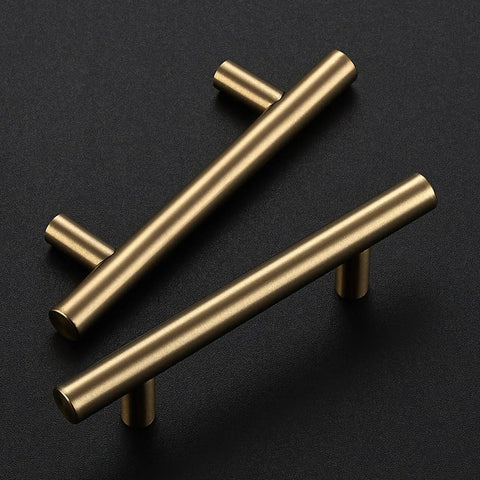 Five Inch Cabinet Handles With Three Inch Center To Center In Warm Champagne Bronze 30 Pack For Kitchen Drawers And Dressers Totally Plug And Play Room Refresh display on a black surface.