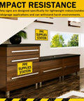 PPE Supplies Station Stickers 10x7 Waterproof PVC Safety Signs on office cabinet in yellow and black caution labels