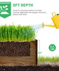 Two Pack 4x2x2 Ft Raised Garden Beds Outdoor Galvanized Planter Boxes Deep Root Planter For Veggies Flowers And Herbs Brown Finish