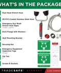 Go To Heavy Duty Eye Wash Station With Dual Head Drench Hose For Emergency Use package contents display.