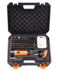 All-In-One Precision Quarter Inch Torque Screwdriver Set With Adjustable 10 To 70 Inch-Pounds in black case with tools