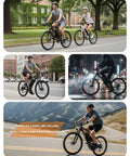 Mountain Electric Bike For Adults With 500W Peak Motor And Cadence Sensor 50 Mile Range 374Wh 36V 10400mAh UL 2849 Certified Battery on city and mountain roads