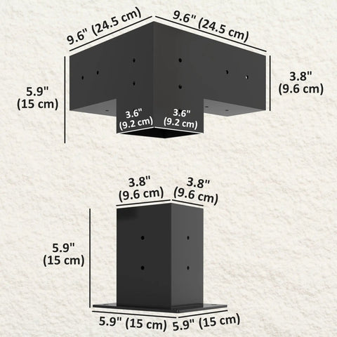 DIY Pergola Bracket Kit For 4x4 Posts Heavy Duty 3 Way Corner Brackets And Post Base Brackets Powder Coated Metal Includes 8 Brackets And Screws For Easy Patio Garden Pergola Setup