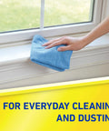 Microfiber Cleaning Cloth Bundle 14 By 14 Inches Blue Pack Of 24 Washable and Reusable used for dusting a windowsill